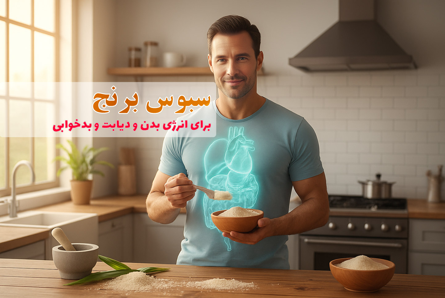 سبوس برنج برای انرژی بدن و دیابت و بدخوابی