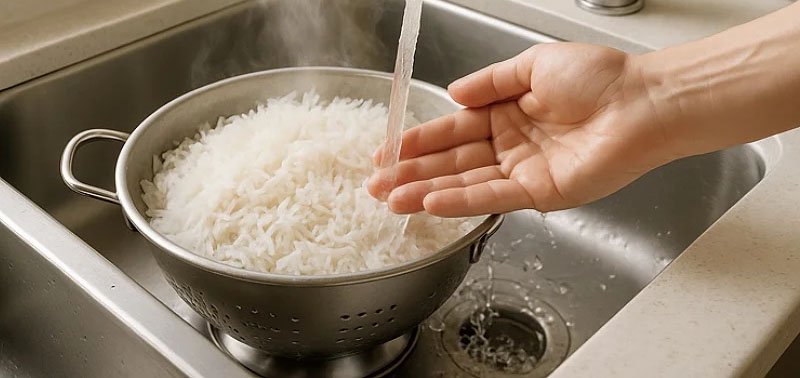 پخت برنج مجلسی با فنون اصولی آشپزی
